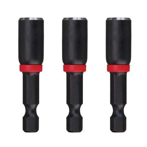 Milwaukee SHOCKWAVE 1/4x50mm (2”) Power Bit Magnetic Nutdriver 3pk
