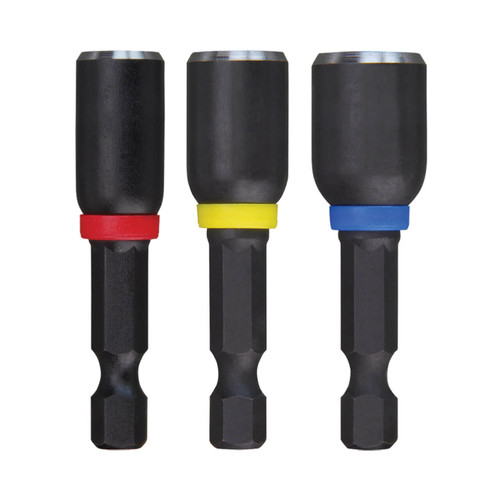 Milwaukee SHOCKWAVE 50mm Magnetic Nutdriver Bit Set 1/4, 5/16, 3/8 3pce
