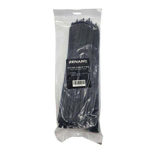 Zenarc Cable Tie Black 370 x 7.6mm 100pk