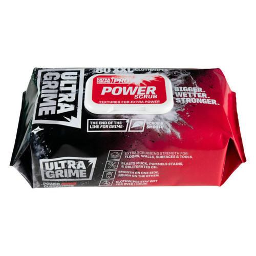 Ultragrime Pro, Power Scrub Wipes 80pk
