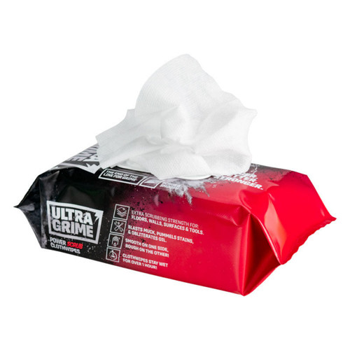 Ultragrime Pro, Power Scrub Wipes 80pk