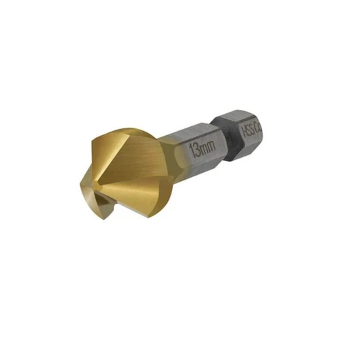 Alpha 13mm 3 Flute TiN 1/4 Hex Shank Carded