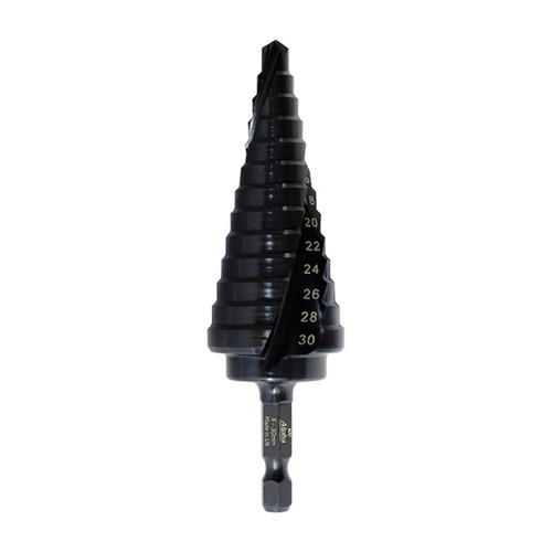 Alpha ThunderMax 6-30mm Step Drill Spiral Flute Impact Shank