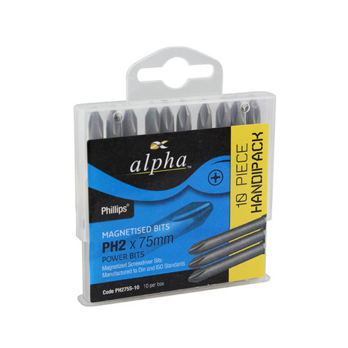 Alpha 65mm Phillips #2 Power Bit 10pk Alpha 65mm Phillips #2 Power Bit 10pk
