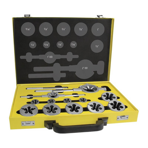Alpha Die Set UNC Coarse Carbon 1/4-1" 12 Pce Metal Box