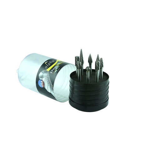 Alpha 3/8 x 1/4 Shank 8pce Carbide Burr Set Alpha 3/8 x 1/4 Shank 8pce Carbide Burr Set
