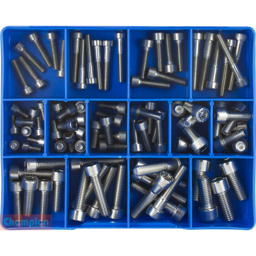 Champion Metric Socket Head Cap Screw Kit, 316 Stainless Steel, 5-10 mm 90pc