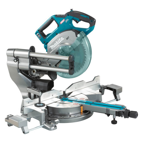 Makita 40V Max BRUSHLESS AWS* 216mm (8-1/2”) Slide Compound Mitre Saw - Includes 2 x 4.0Ah Batteries & Single Port Rapid Charger