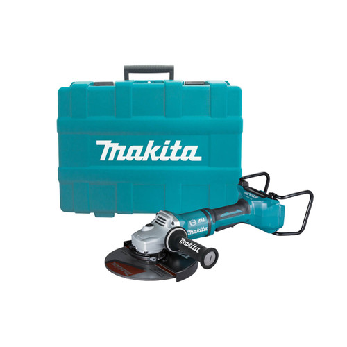 Makita 18Vx2 BRUSHLESS 230mm Angle Grinder. Paddle Switch. Kick Back Detection. Electric Brake. Anti-Vib Handle & Carry Case - Tool Only