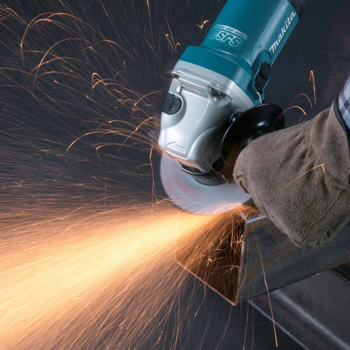 Makita 125mm (5”) Angle Grinder. 1400W. Constant Speed Control. soft start. current limiter. anti-restart. variable speed. SJSII