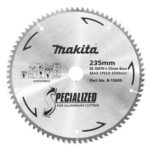 Makita 235mm x 25.4mm x 80T TCT Aluminum Circular Saw Blade