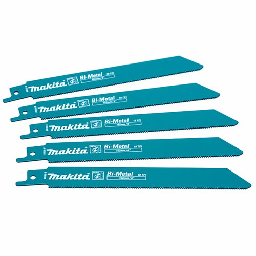 Makita Recipro Blade Bi-Metal Metal 152mmx 0.9mm x 18tpi 5pk