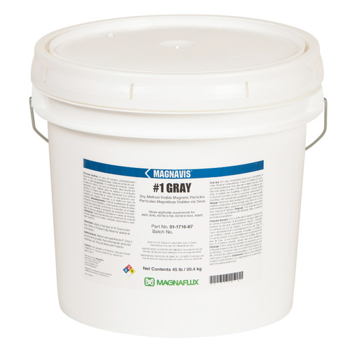 Magnaflux #1 Gray Colored Non-fluorescent Magnetic Particles 45 lb / 20.4 kg pail