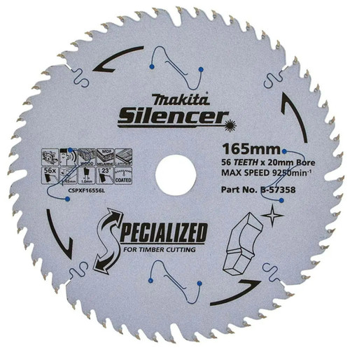 Makita Efficut 165mm x 20mm x 56T TCT Wood Circular Saw Blade
