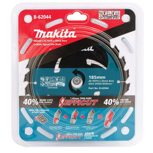Makita Efficut 185mm x 20mm x 24T TCT Wood Circular Saw Blade