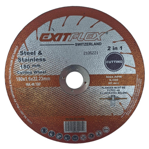 Exitflex 180x1.6x22.23mm 2in1 T41 Cutting Disc 100/box