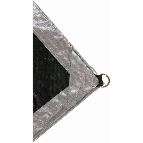 Polytuf 4.9m x 6.1m D-Ring Heavy Duty Silver/Black Tarp