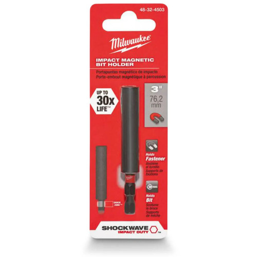 Milwaukee SHOCKWAVE 75mm (3”) Magnetic Driver Bit Holder