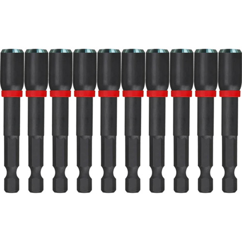 Milwaukee SHOCKWAVE 1/4x65mm (2-1/2”) Power Bit Magnetic Nutdriver 10pk