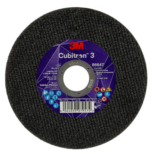 3M Cubitron 3 125x1.0x22 Cut Off Wheel 25/box
