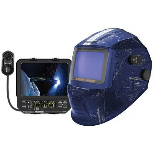Weldclass Promax 680 Blue Retro Graphic Auto Welding Helmet