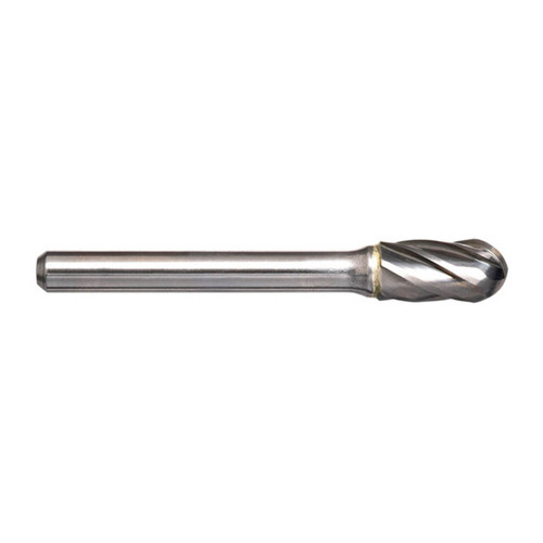 Alpha 3/4x1 Cylindrical Ball Nose Carbide Burr 1/4 Shank Aluminium Cut