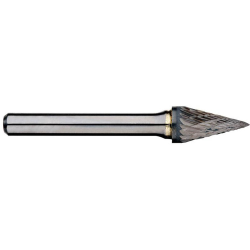 Alpha 1/4x1/2 Pointed Cone Carbide Burr 1/8 Shank