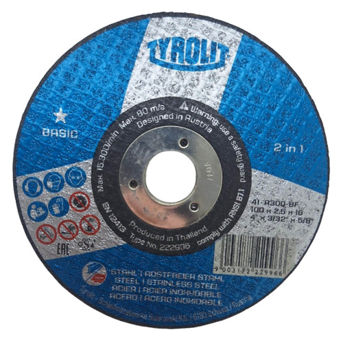 Tyrolit A30Q 100x2.5x16 FE/SS GP Cutting Disc