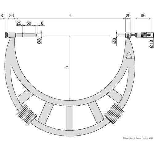 Accud 300-400mm Metric Outside Micrometer