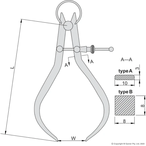 Accud 150mm Outside Spring Caliper