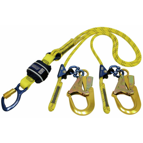3M DBI-SALA Force2 Adjustable Shock Absorbing Kernmantle Rope Lanyard - Double Tail Z13206119R