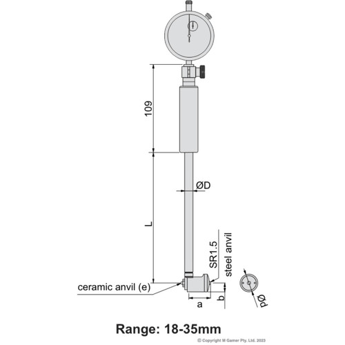 Accud 18-35mm Dial Bore Gauge