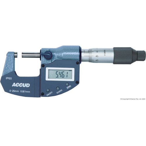Accud 25-50mm Coolant Proof IP65 Digital Outside Micrometer