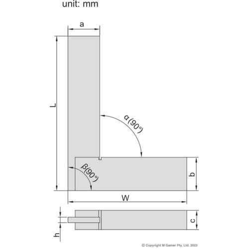 Accud 600mm Wide Base Machinist Square