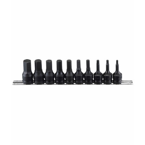 Genius 3/16-3/4 1/2 Dr Inhex Impact Bit Socket Set Imperial 10pce