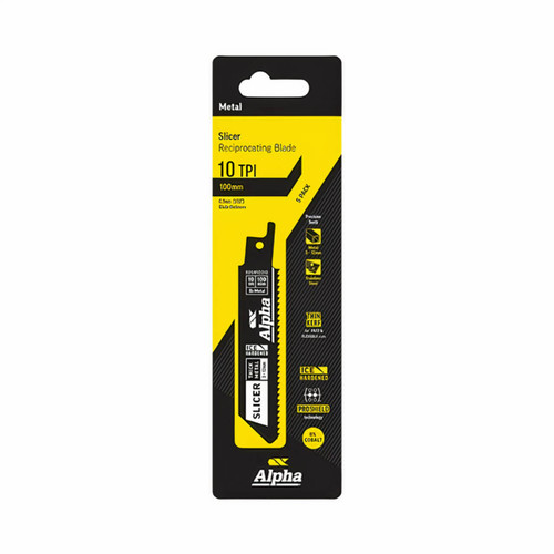 Alpha 100mm 10tpi Slicer Metal Reciprocating Saw Blade 5pk
