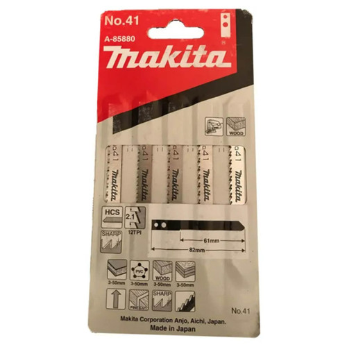 Makita Jigsaw Blade #41 Wood 82mm x 12tpi 5pk
