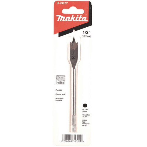 Makita Bit Spade Flat Wood 1/4 Hex 1/2x6