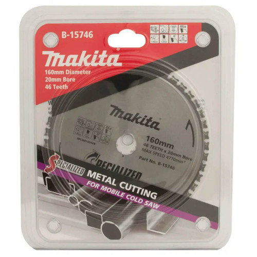 Makita 160mm x 20mm x 46T TCT Cold Metal Cutting Saw Blade