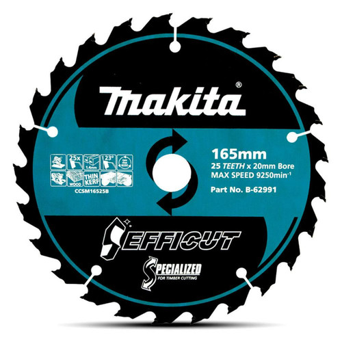 Makita Efficut 165mm X 20 X 25t Tct Saw Blade