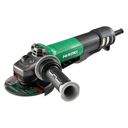Hikoki 125mm Angle Grinder with Paddle (Deadman) Switch, 1320W, Anti-Vibration Handle