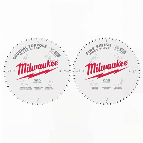 Milwaukee 254mm (10”) General Purpose 40T & Fine Finish 60T Circular Saw Blades 2pk