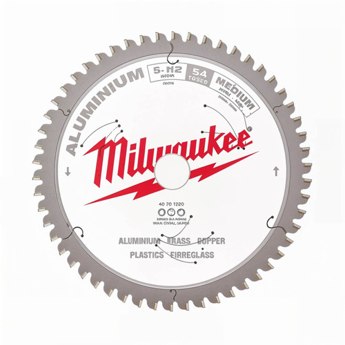 Milwaukee 165mm (6-1/2”) 54T Aluminium Circular Saw Blade