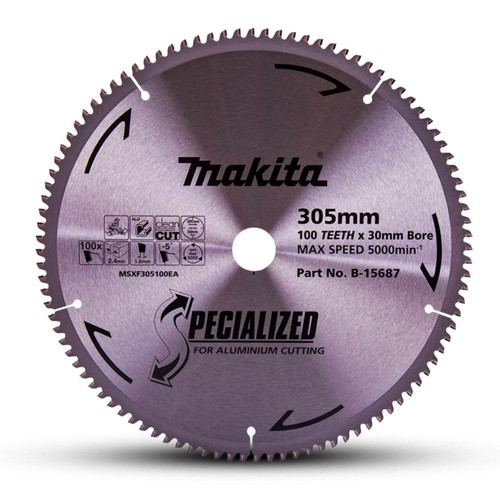 Makita 305mm x 25.4mm x 100T TCT Aluminum Circular Saw Blade - Mitre Saw