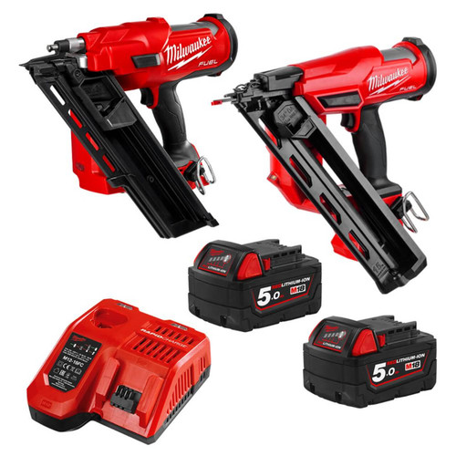 Milwaukee Fuel 18v 2 X 5.0ah Framing/Finish Nailer Kit