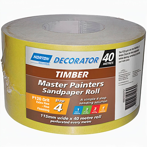 Norton Master Painter Paper Roll 100mm x 25m 40grit