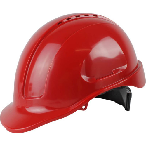 Maxisafe Red Vented Hard Hat Ratchet Harness