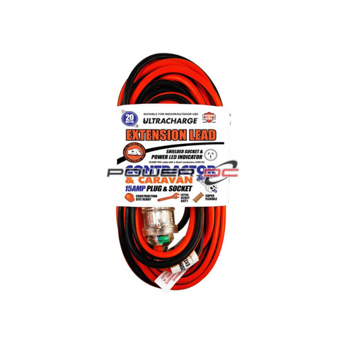 20m 240V Extension Lead 15A H/Duty 15A Plug & Socket