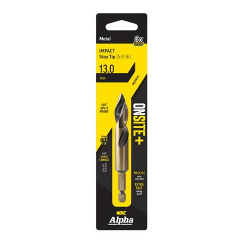 Alpha Onsite Plus Impact Step Tip Drill Bit 13.0mm