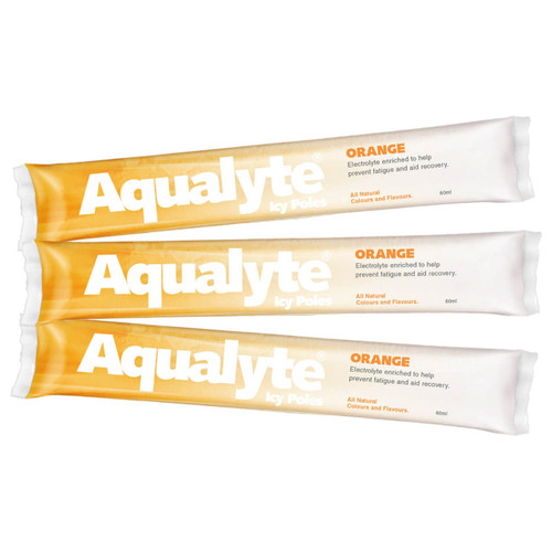 Aqualyte Electrolyte Icy Pole Orange Flavour 50pk